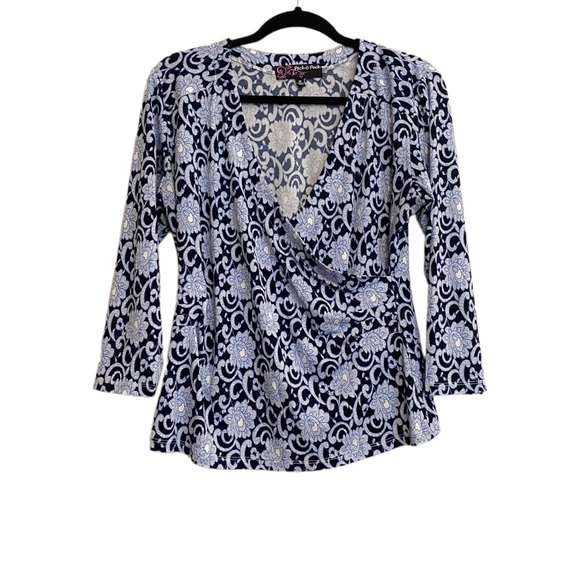 💙Peck & Peck Surplice Top - Picture 1 of 6